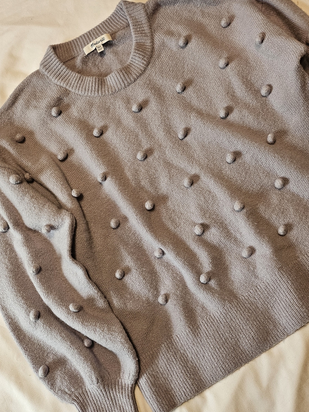 Madewell Brockton Bobble Wool Pom Pom Cozy Chic Casual Crewneck Sweater Size XXS - Picture 5 of 9